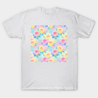 Soft Watercolor Rainbow Roses T-Shirt